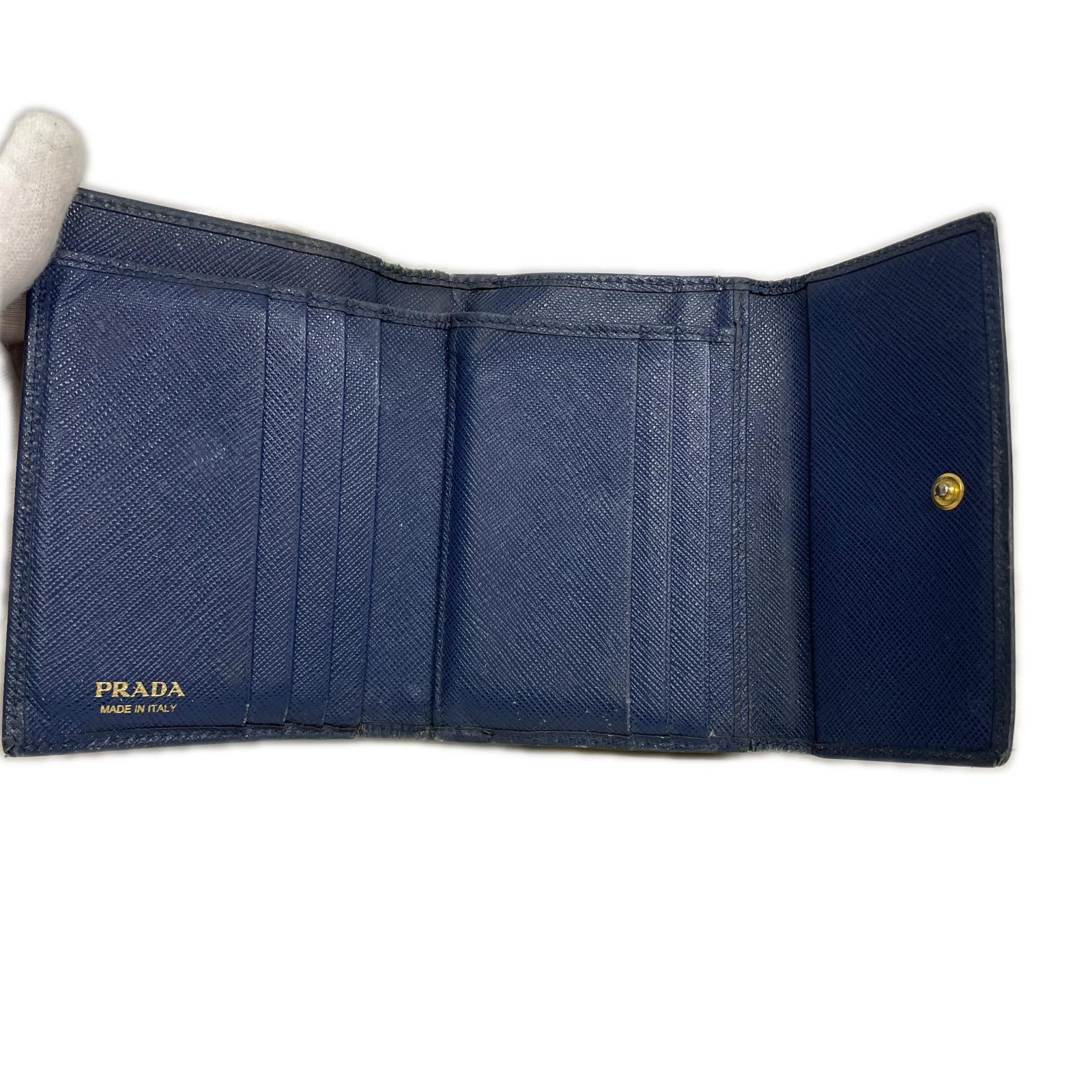 がま口財布 紺