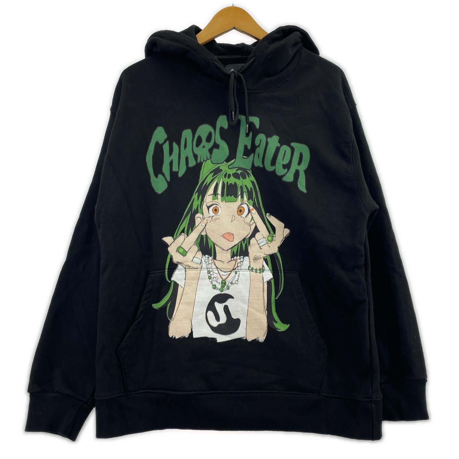 パーカー SUNDAYOFFCLUB プリントパーカー BLK M ブラック
