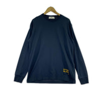 長袖Ｔシャツ STONE ISLAND 裾ロゴ デザインステッチL/S Tee M ネイビー