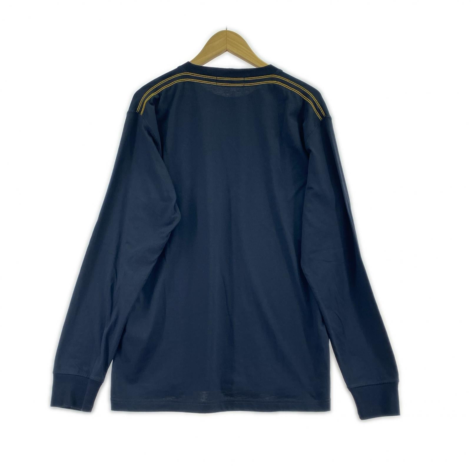 長袖Ｔシャツ STONE ISLAND 裾ロゴ デザインステッチL/S Tee M ネイビー