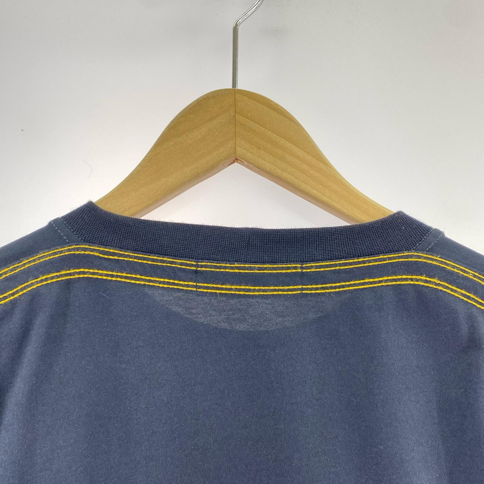長袖Ｔシャツ STONE ISLAND 裾ロゴ デザインステッチL/S Tee M ネイビー