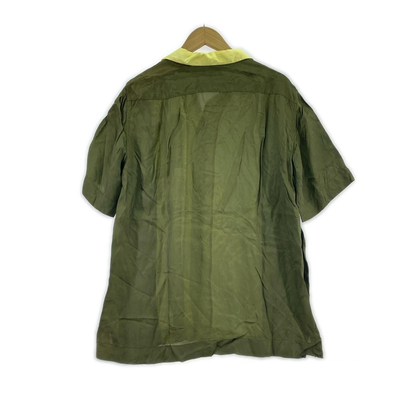 半袖シャツ DRIES VAN NOTEN ビスコーズ 2トーンS/Sオープンカラーシャツ 48