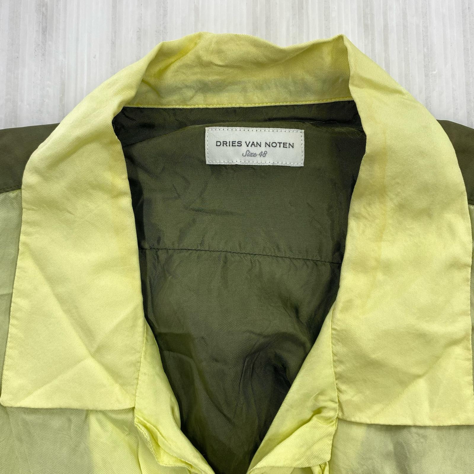 半袖シャツ DRIES VAN NOTEN ビスコーズ 2トーンS/Sオープンカラーシャツ 48