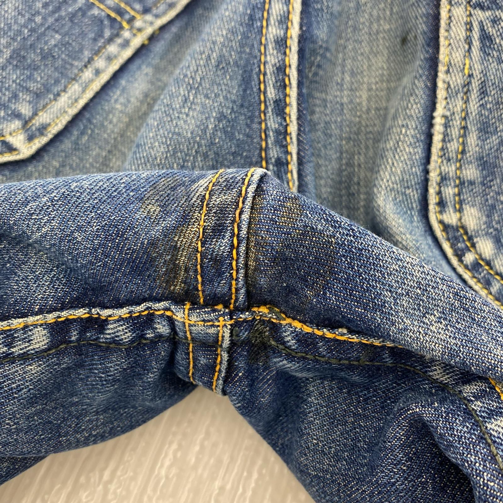デニムパンツ 70s頃 サイド黒タグ カットオフデニム (W29程) 27 ブルー