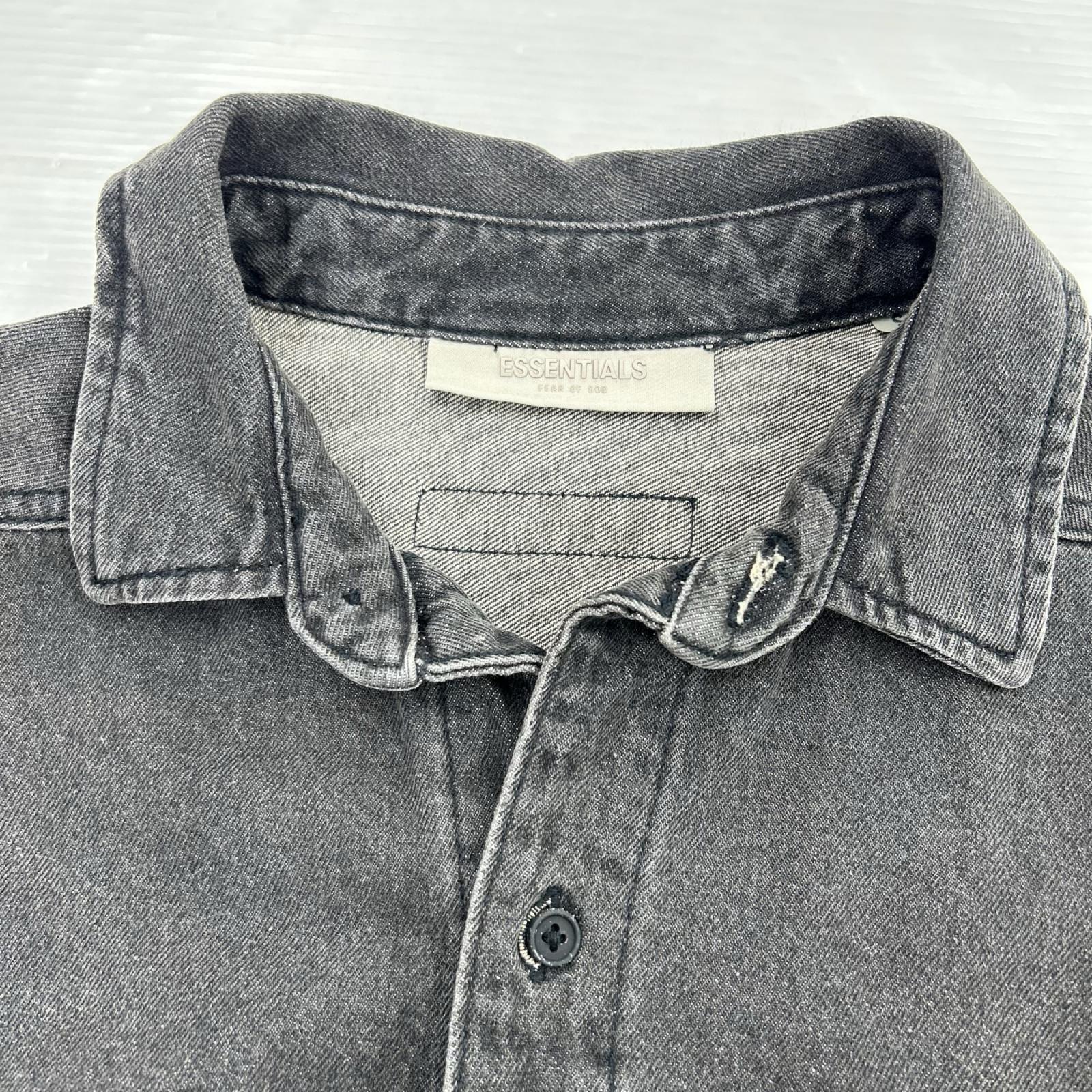 長袖シャツ ESSENTIALS FEAR OF GOD Long Sleeve Denim Shirt 186BT212011F 黒 (S) S ブラック