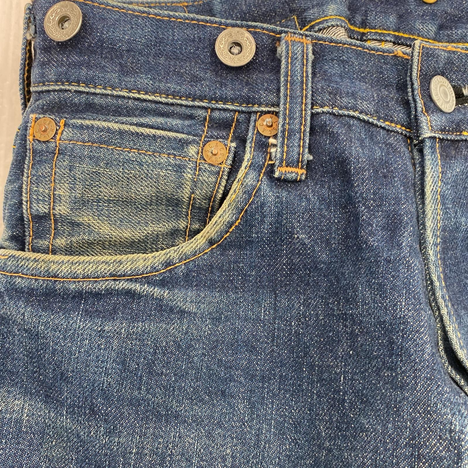 デニムパンツ EVISU 2504XX シンチバックデニムパンツ 30×36 インディゴ ブルー