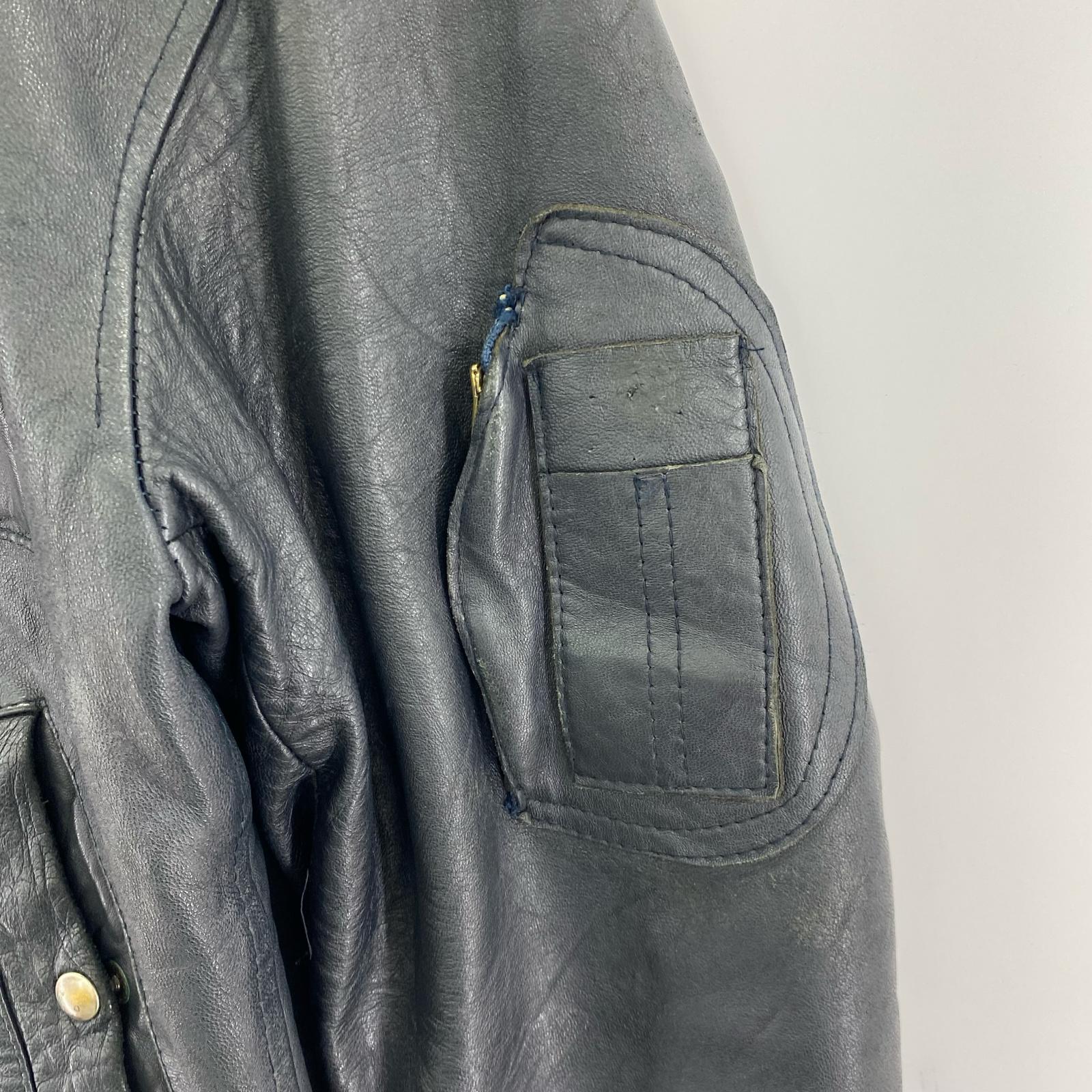 ジャケット 70s～80s FRENCH MILITARY レザー ブラック ブラック
