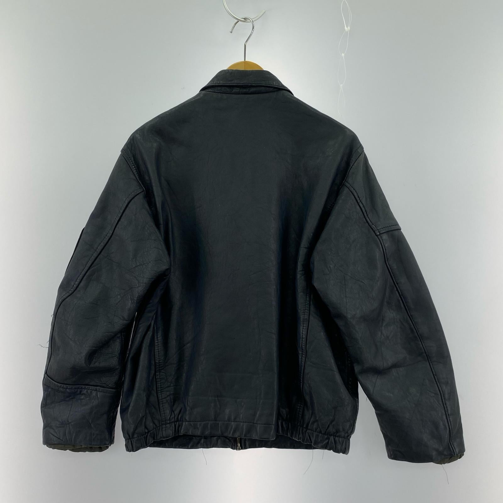 ジャケット 70s～80s FRENCH MILITARY レザー ブラック ブラック