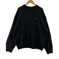 ニット Supreme 25aw small box waffle sweater 黒（XL） ブラック
