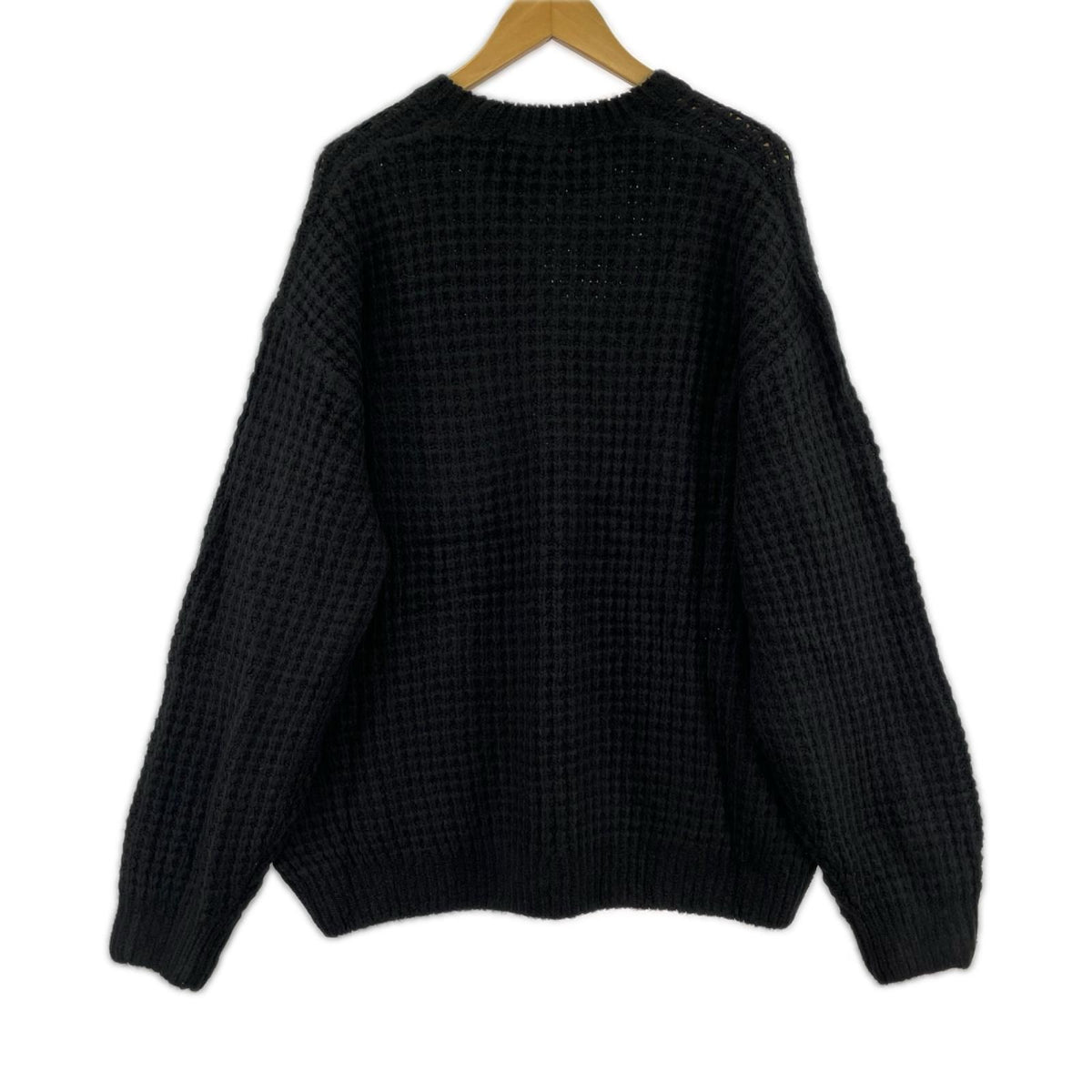 ニット Supreme 25aw small box waffle sweater 黒（XL） ブラック