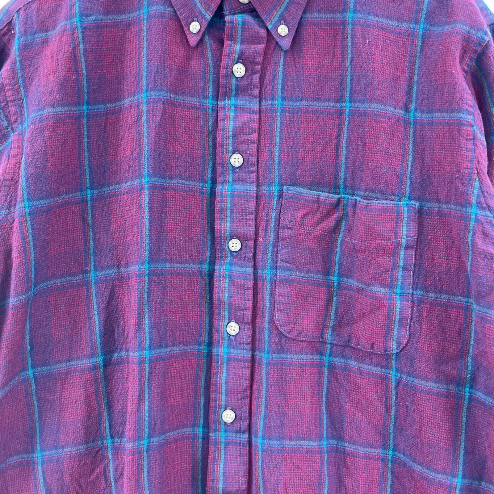 長袖シャツ 70s PENDLETON ウールシャツ 赤 (XL) レッド
