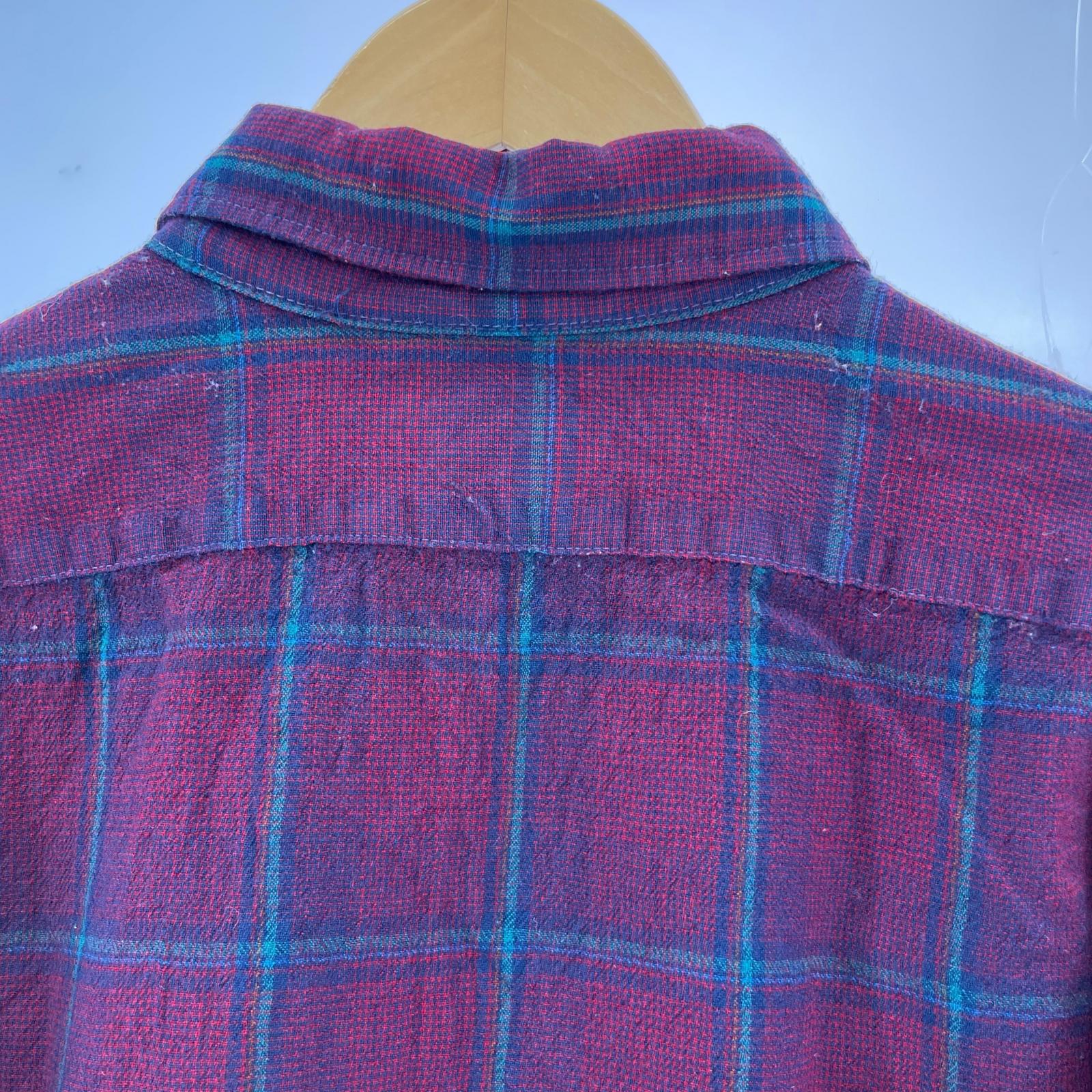 長袖シャツ 70s PENDLETON ウールシャツ 赤 (XL) レッド
