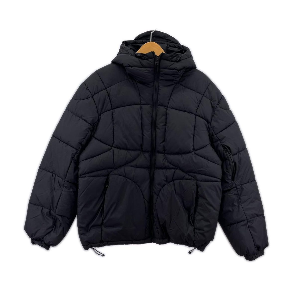 ダウンジャケット 21FW Warp Hooded Puffy Jacket BLK S S ブラック