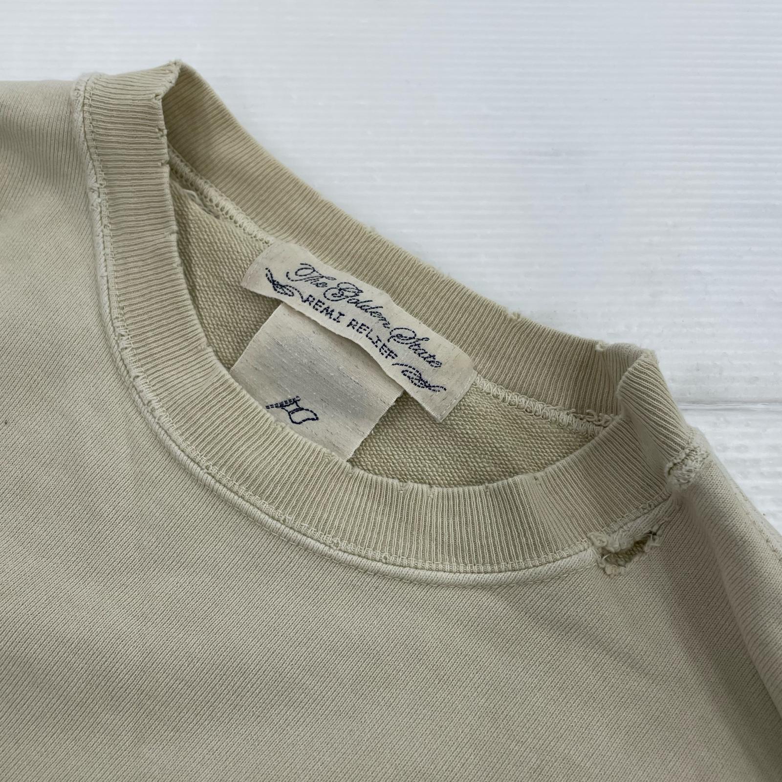 その他トップス REMI RELIEF ダメージ加工スウェット L L ベージュ