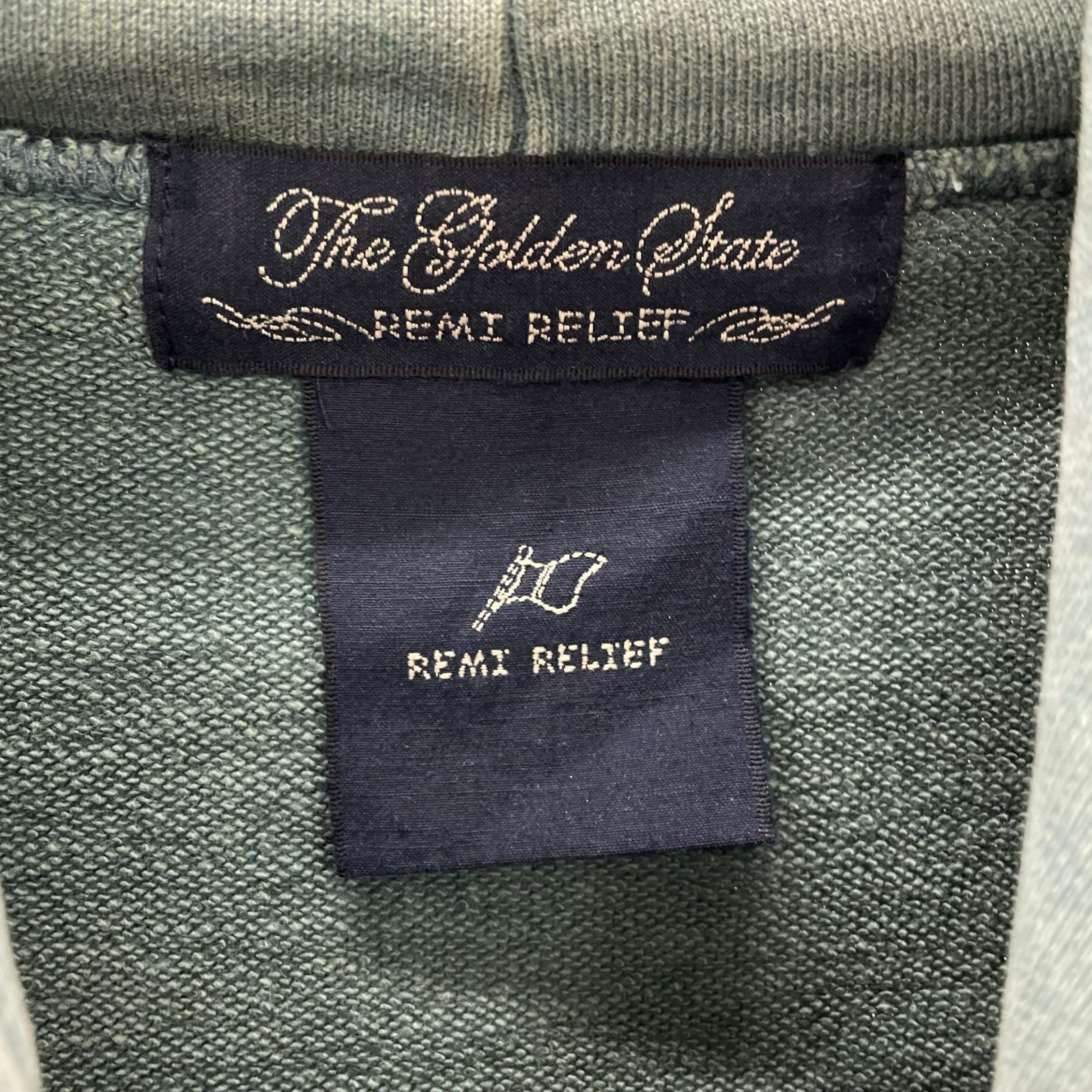 その他トップス REMI RELIEF 製品染プルオーバーパーカー M M グリーン