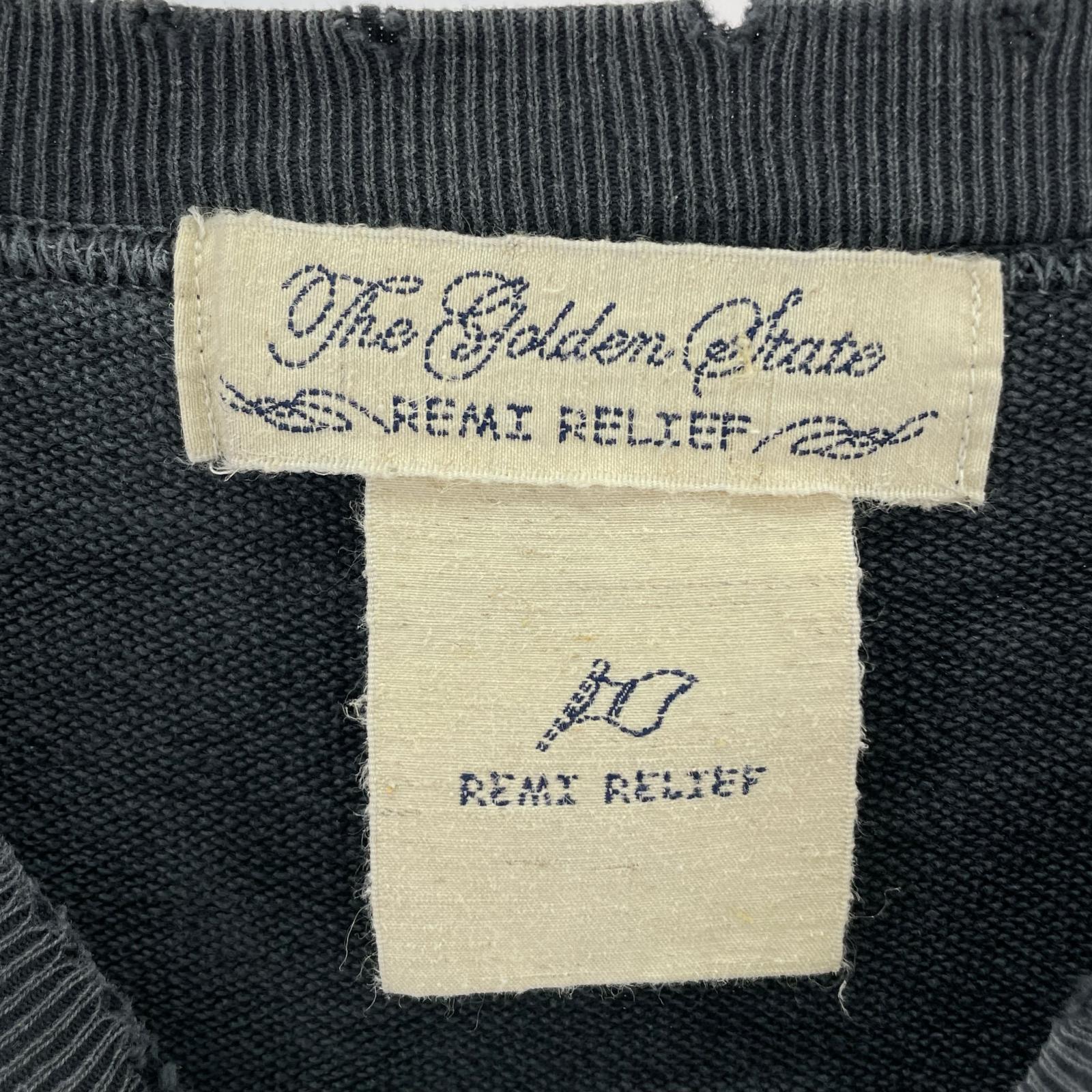 その他トップス REMI RELIEF ダメージ加工スウェット L L グレー