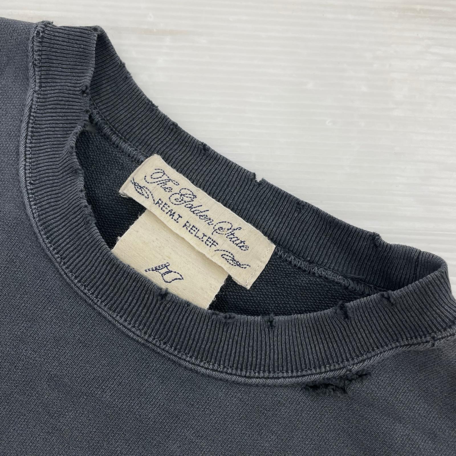 その他トップス REMI RELIEF ダメージ加工スウェット L L グレー