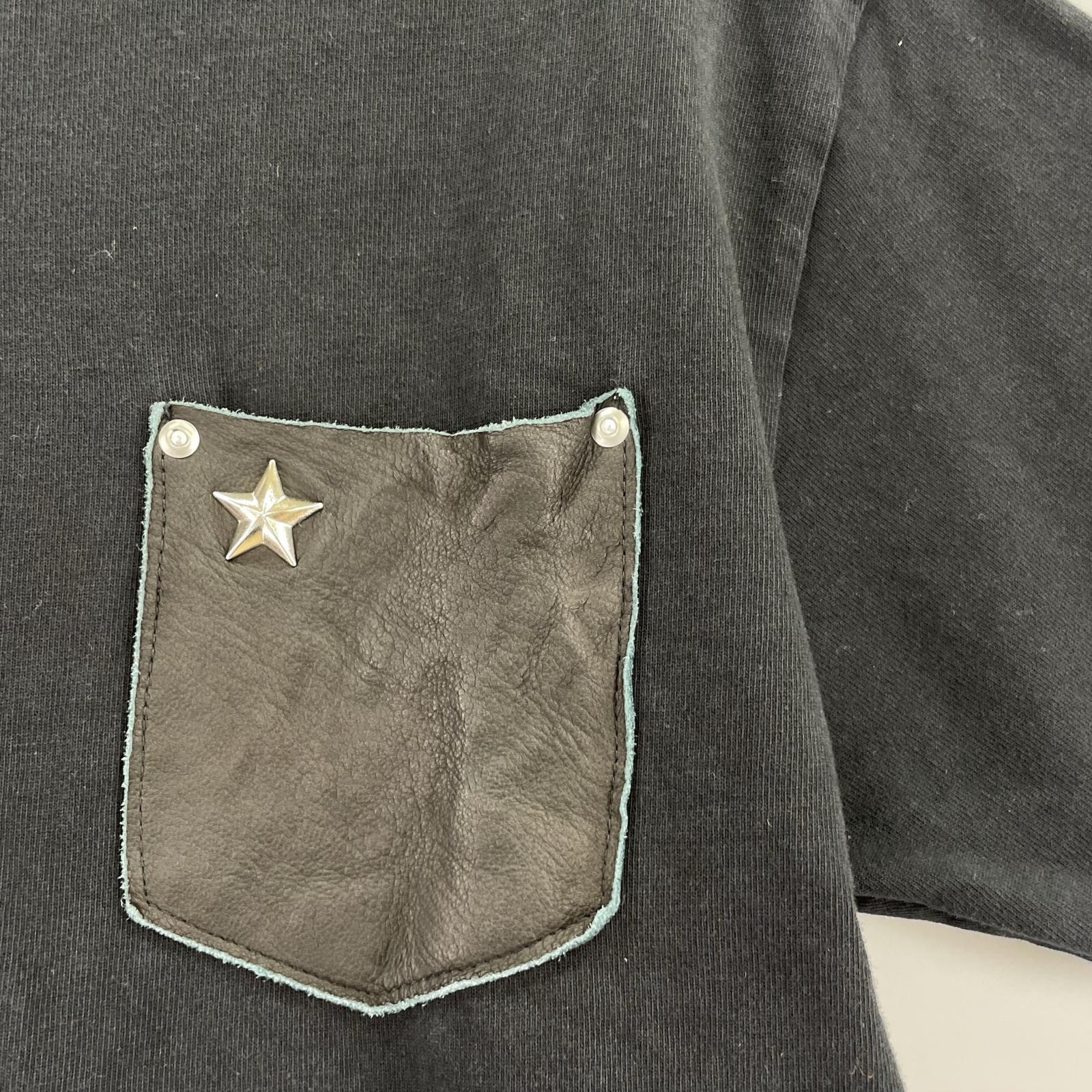 半袖Ｔシャツ ONE STAR LEATHER POCKET TEE 黒 (L) L ブラック