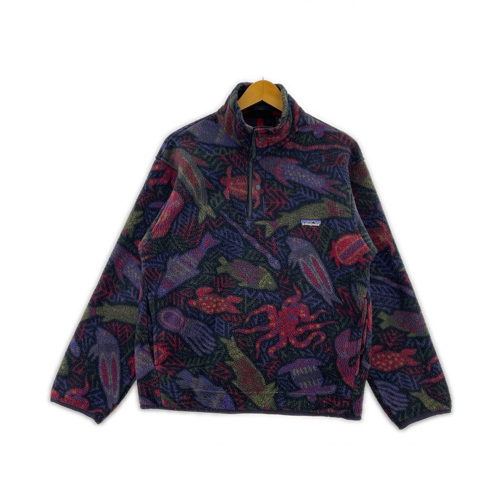 長袖Ｔシャツ 総柄SYNCHILLAﾌﾘｰｽ 90s USA(XS)