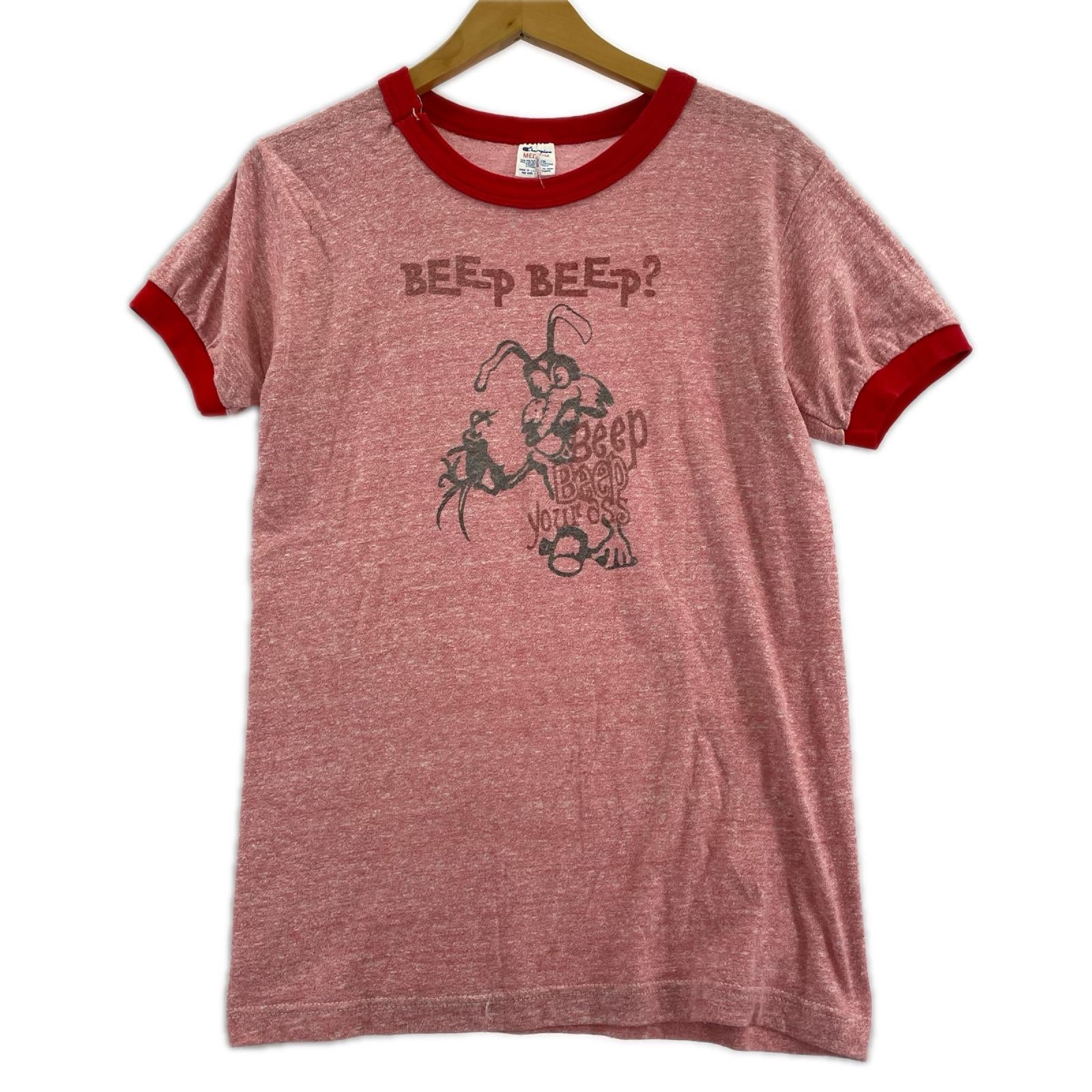 半袖Ｔシャツ 80s リンガーT ワイリーコヨーテ 霜降り (M) M レッド