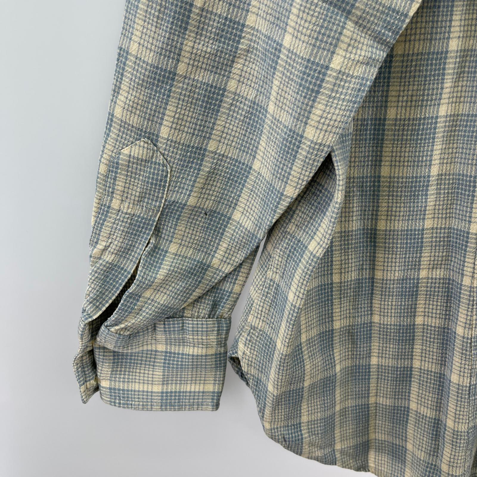 長袖シャツ 70s 白タグ ウエスタンシャツ (L) L ブルー