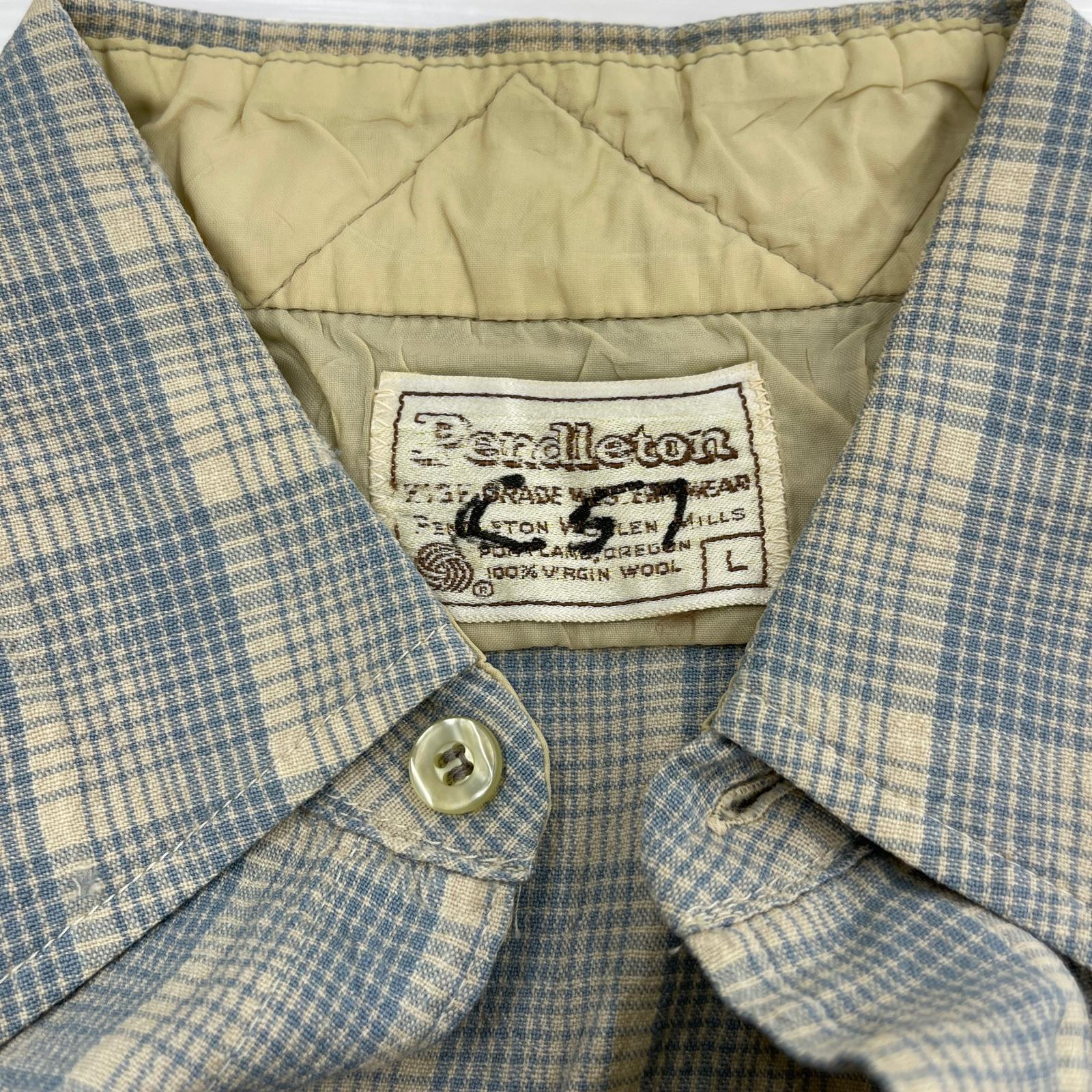 長袖シャツ 70s 白タグ ウエスタンシャツ (L) L ブルー