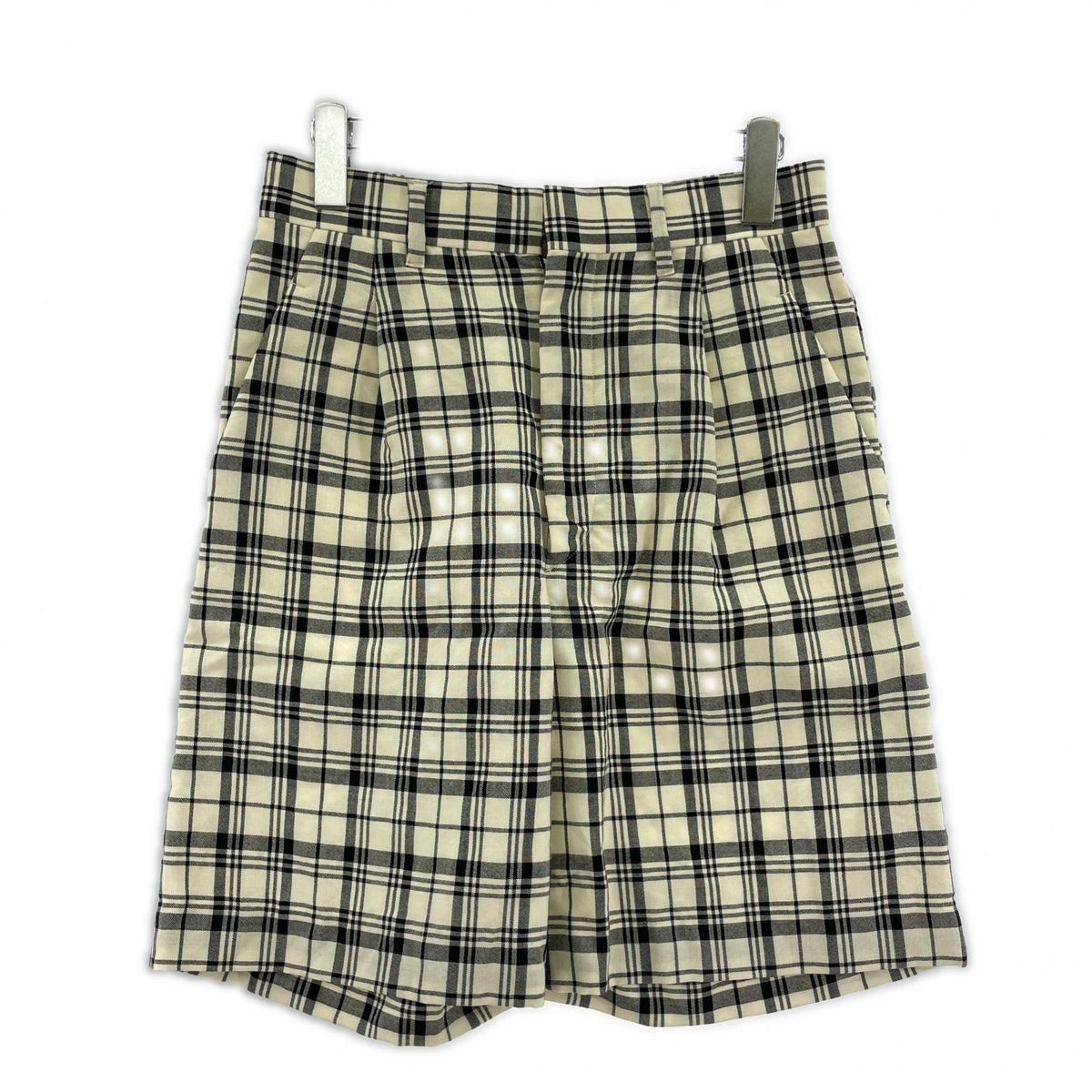 ショートパンツ ウール混チェックショーツ 34