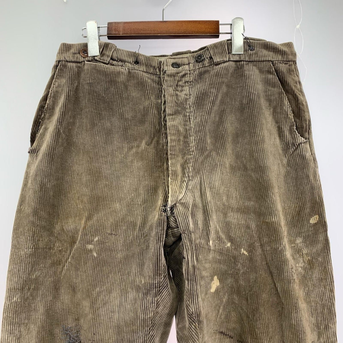 パンツ ユーロ フックボタン コーデュロイパンツ