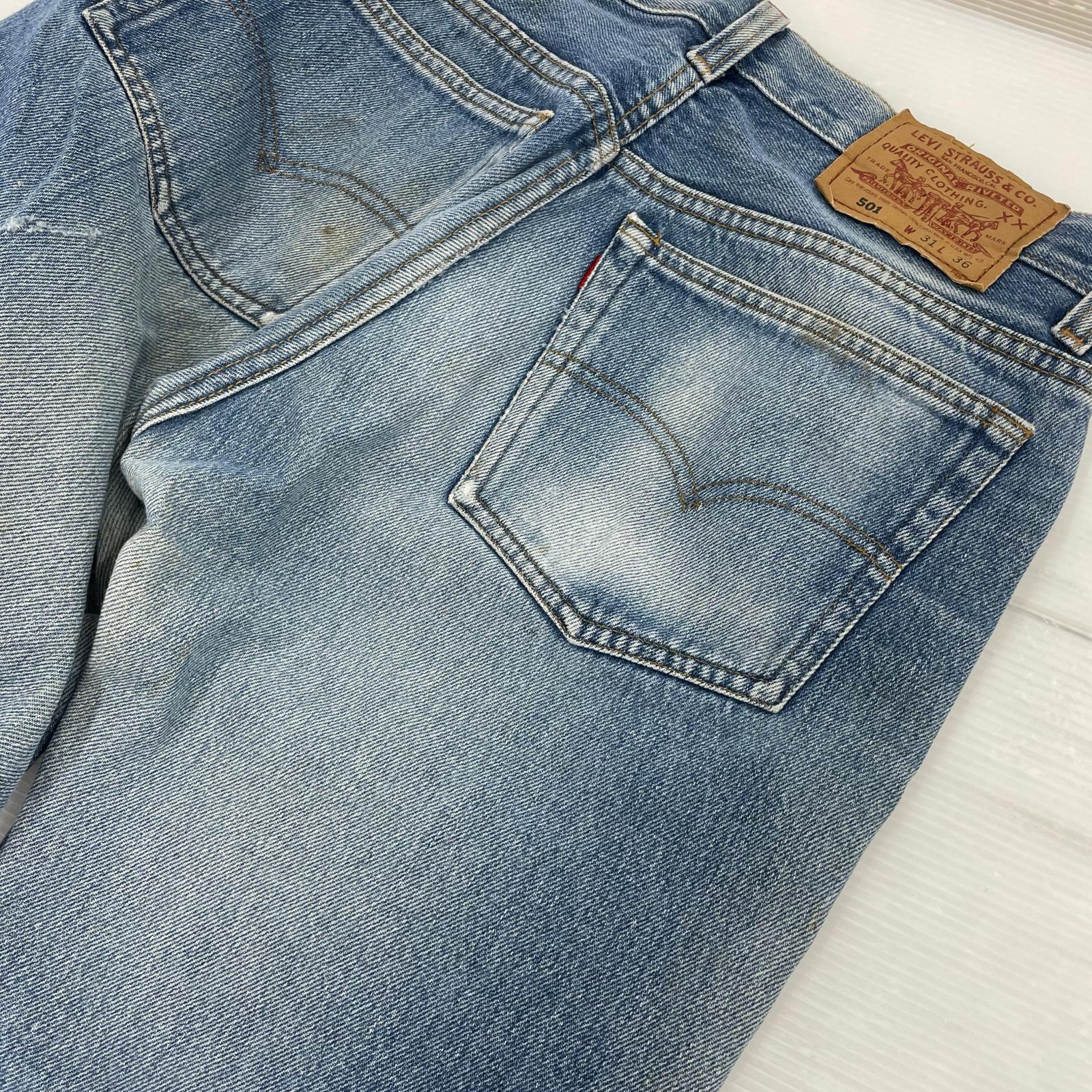 デニムパンツ 501 ボタン裏555 31 ブルー