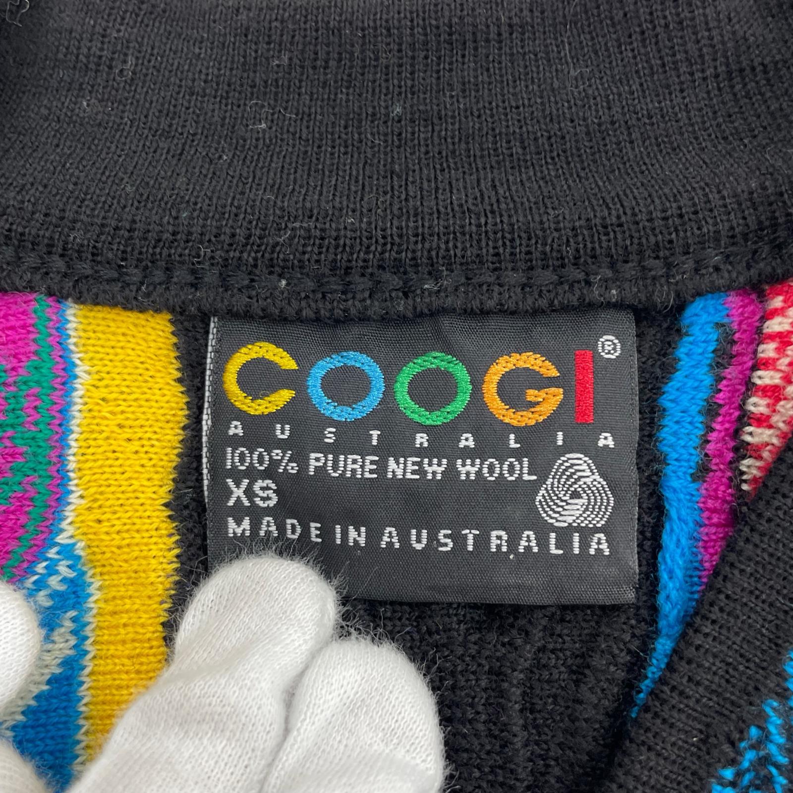 カーディガン COOGI 3Dニット AUS製 マルチカラー