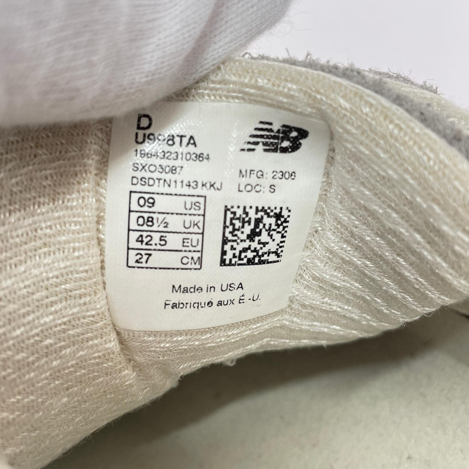 スニーカー USA製 998 U998TA グレー 27cm 27cm (US9 UK8 1/2 EU44)