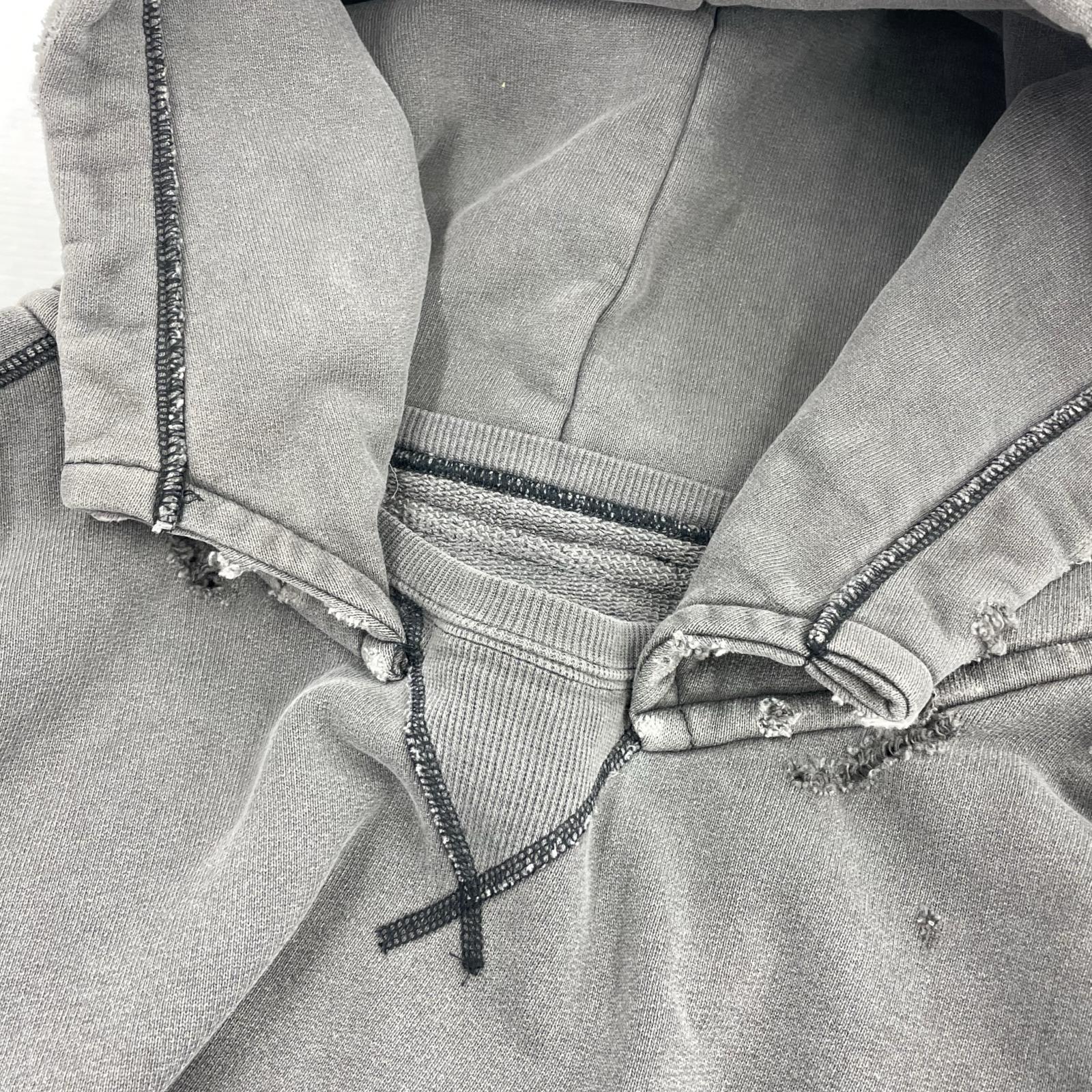 パーカー concause W-V AFTER HOODIE 加工後付けパーカー 5 グレー 5 グレー