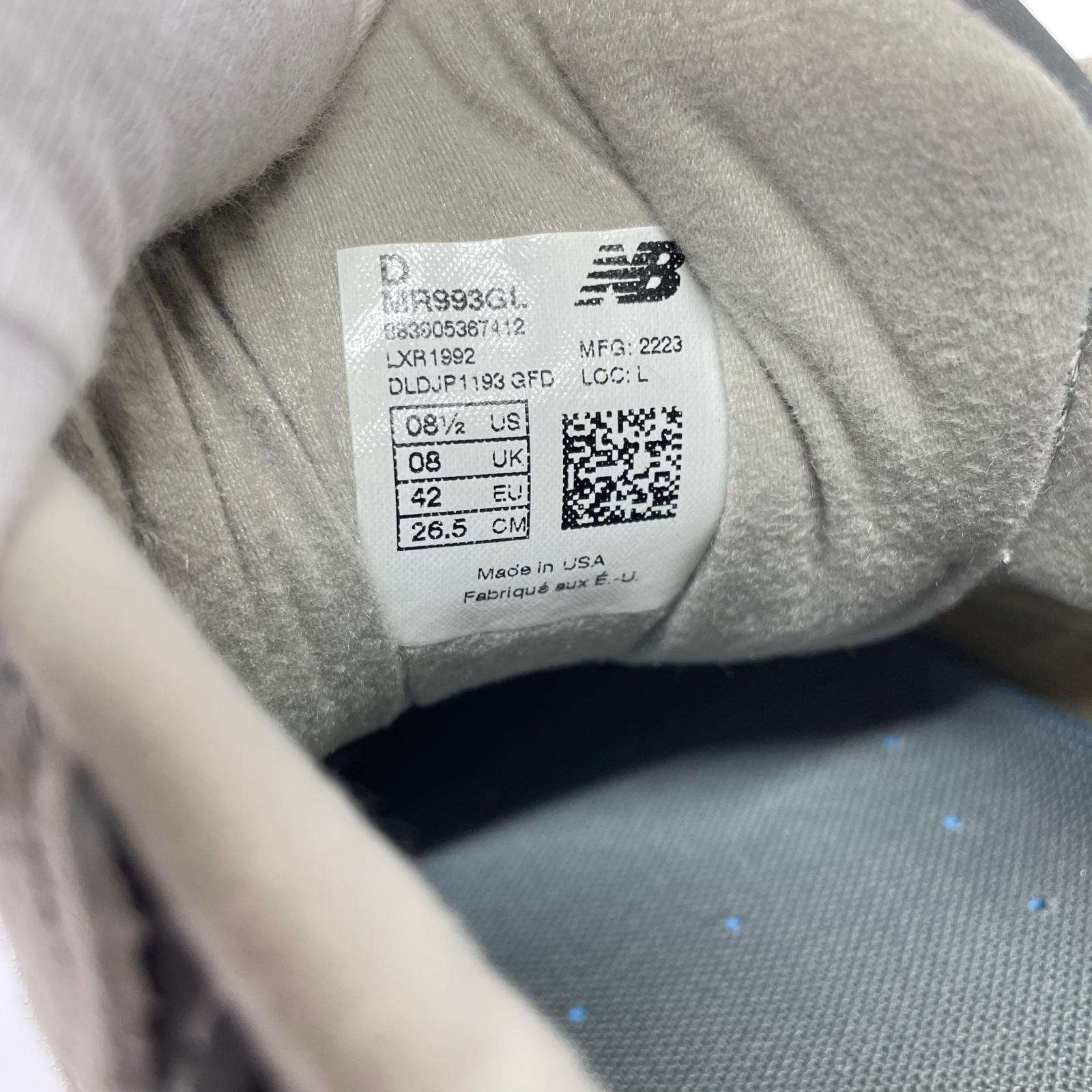 スニーカー 993 26.5cm (US8 1/2 UK8 EU43) グレー