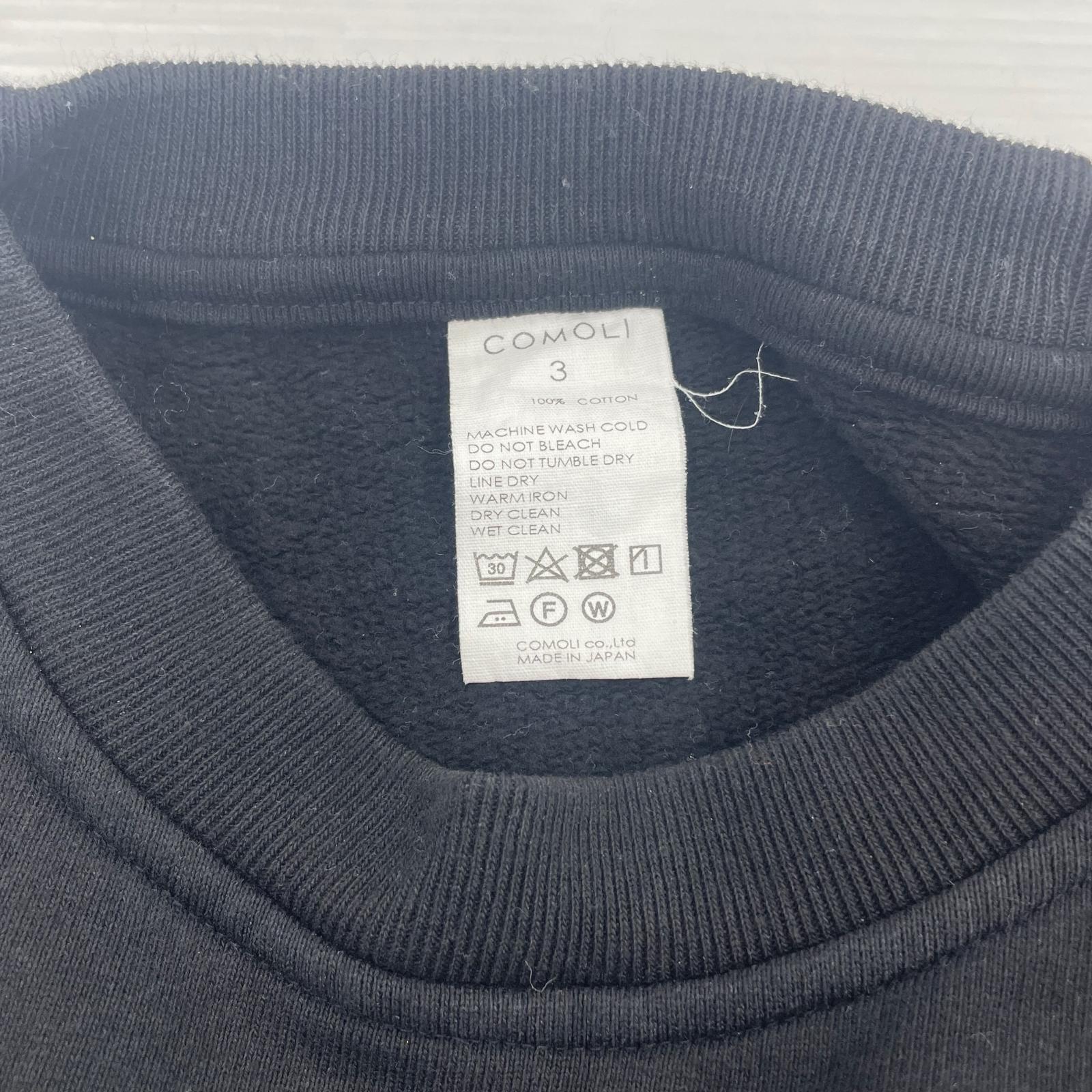 スウェット 24SS コットン裏毛 クルーネック 黒 (3) 3 ブラック