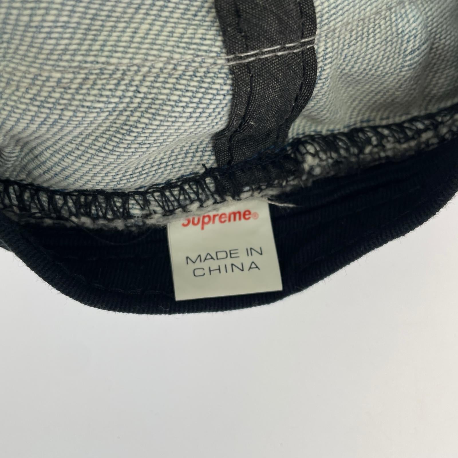 ハット Supreme 20AW LOGO STRIPEE JACQUARD DENIM CRUSHER デニムバケットハット サックス