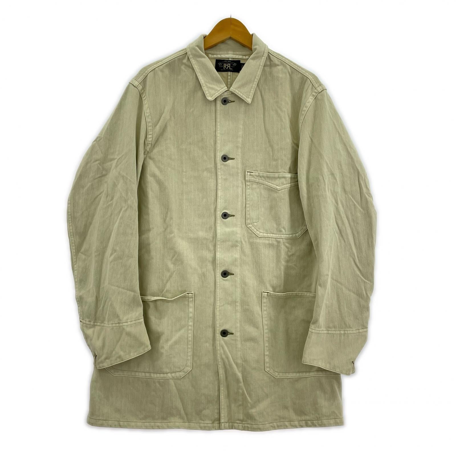 ジャケット RRL ガーメントダイドニット ヘリンボーン ショップコート S ベージュ