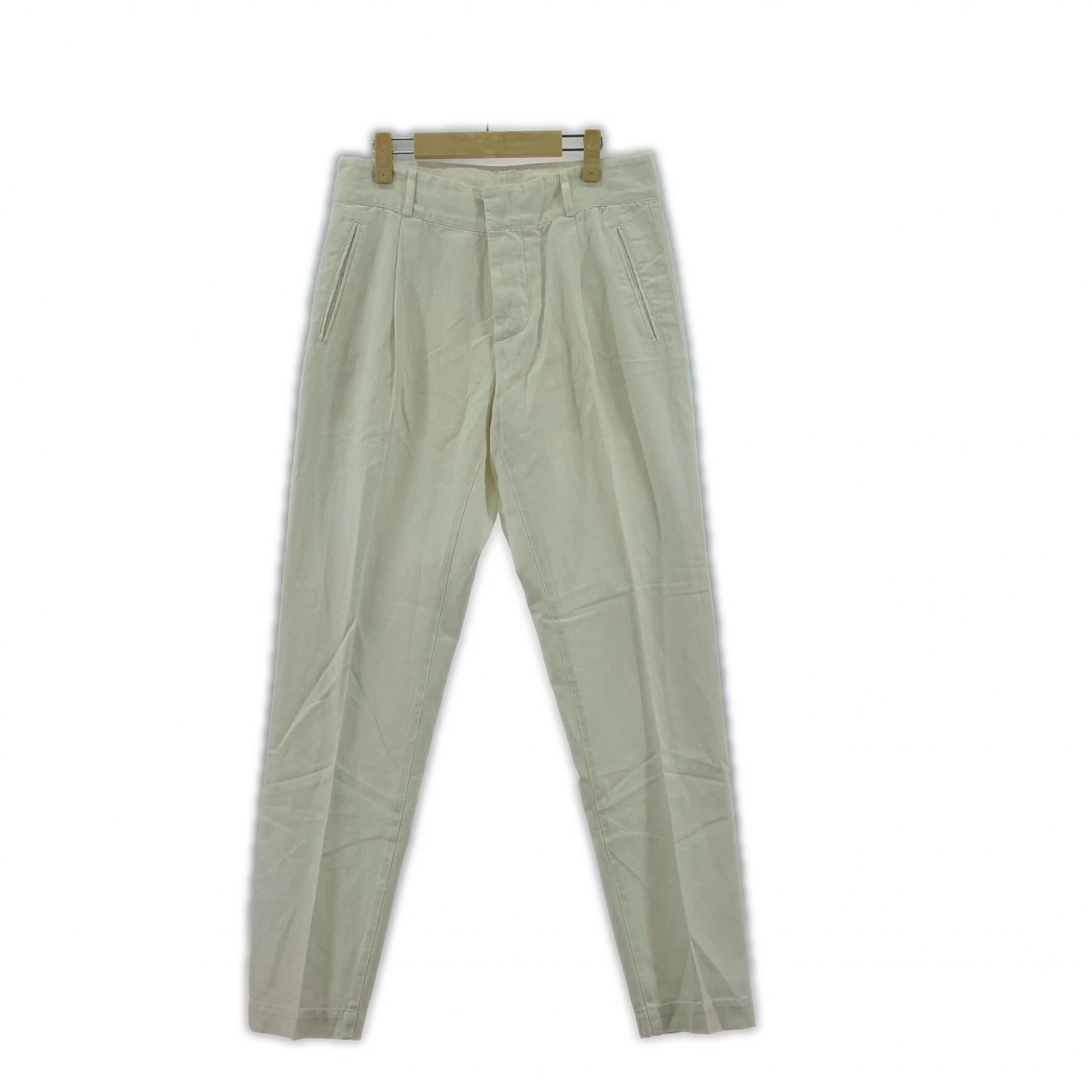 パンツ DRIES VAN NOTEN コットンリネンスラックス 46 アイボリー 46