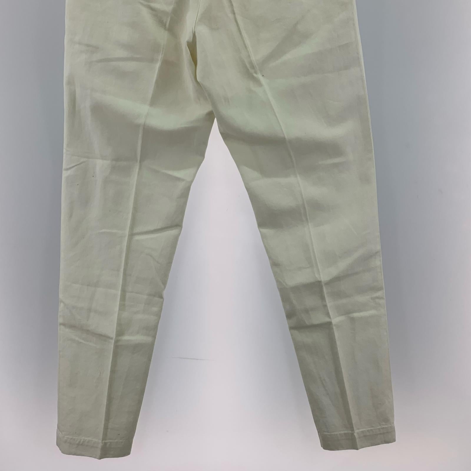 パンツ DRIES VAN NOTEN コットンリネンスラックス 46 アイボリー 46