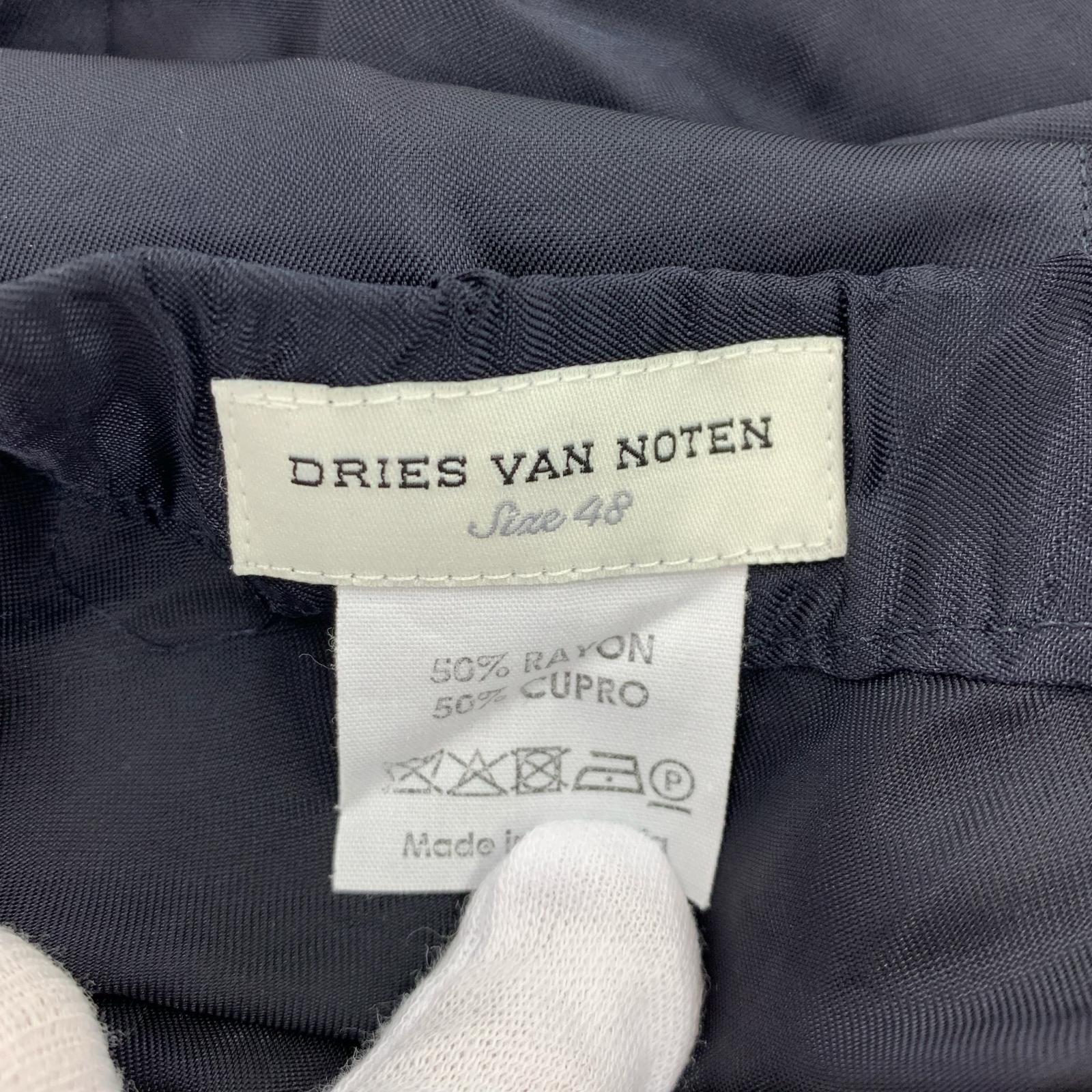 パンツ DRIES VAN NOTEN レーヨン×キュプラ イージーパンツ 48 ネイビー 48 ネイビー