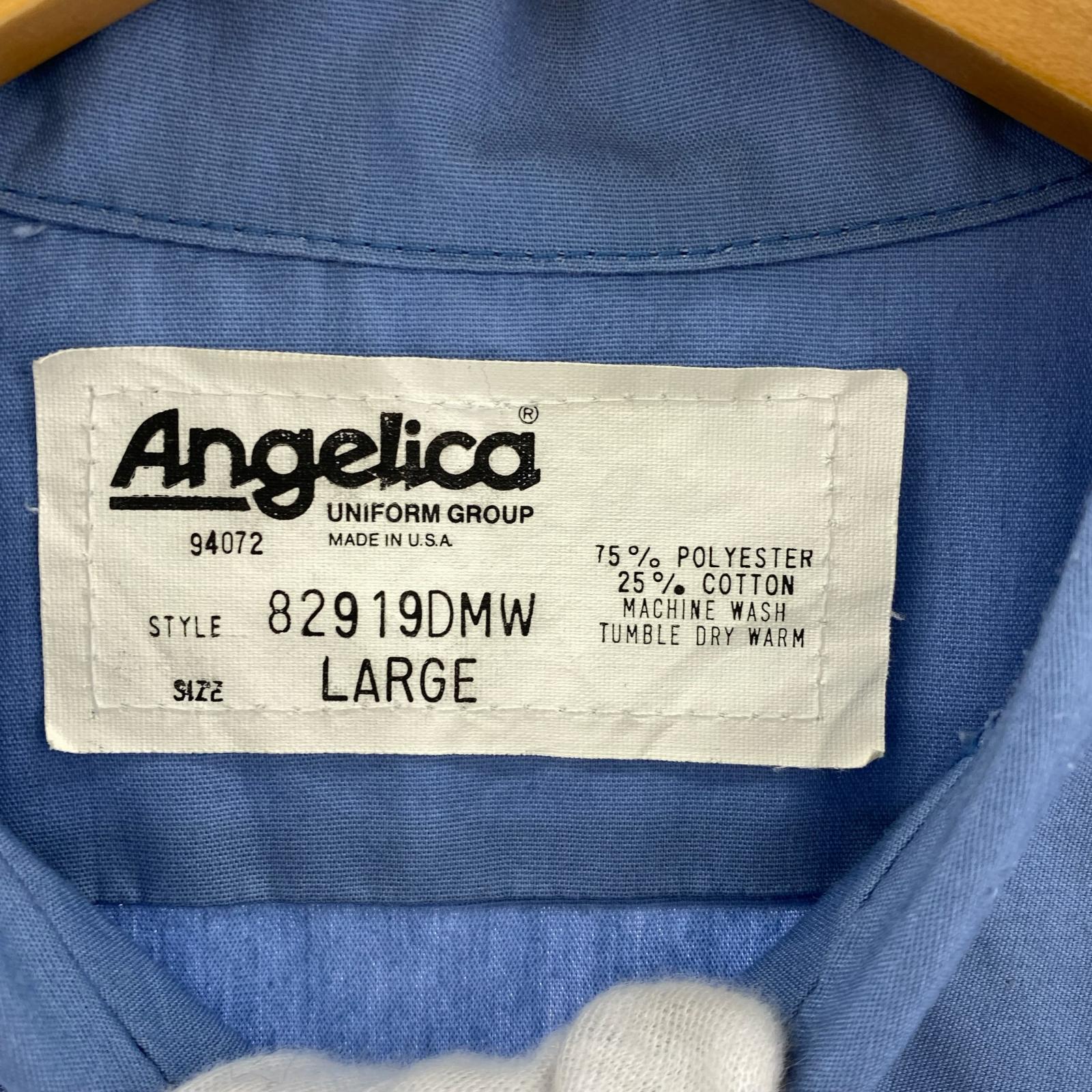半袖シャツ angelica　青 L ブルー