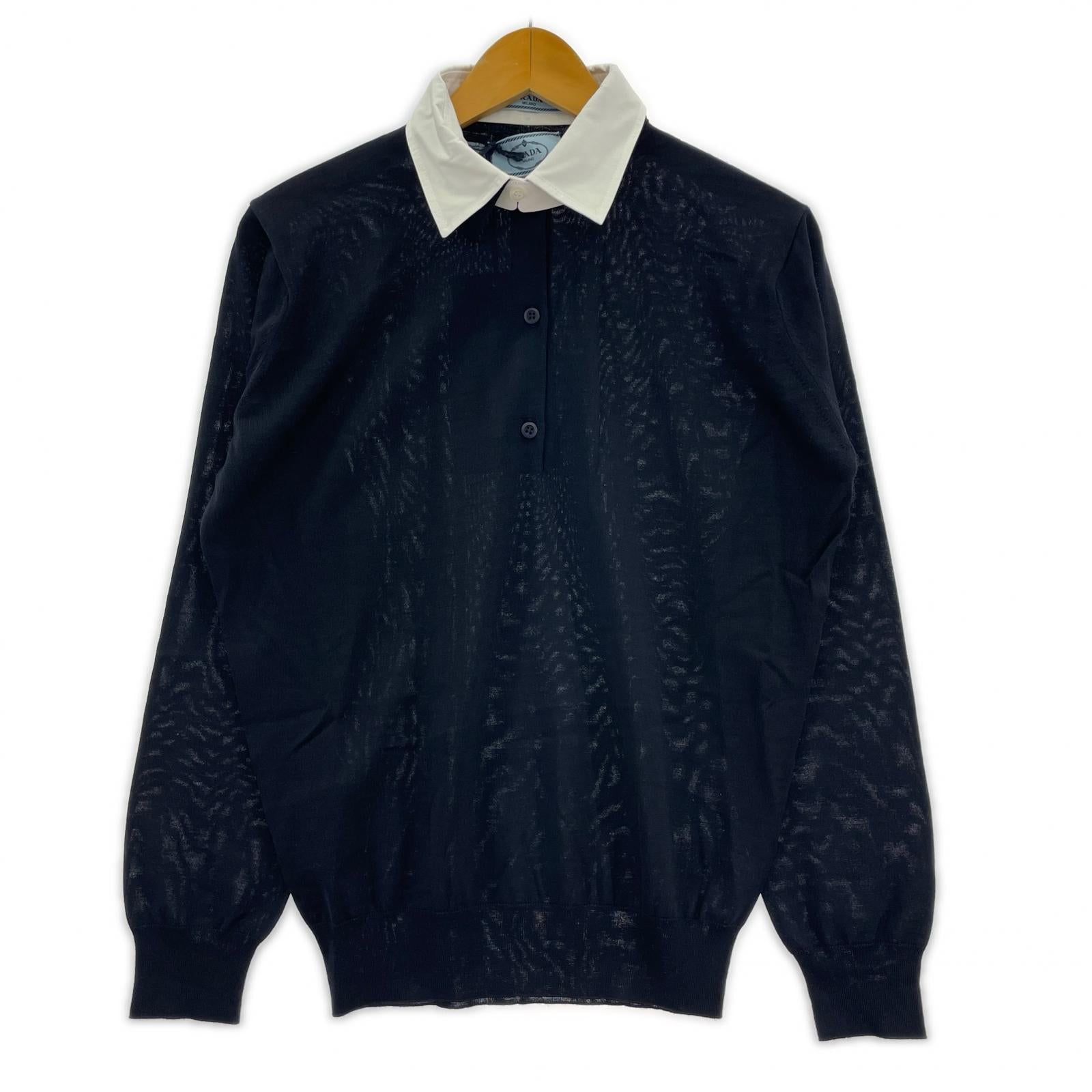 24AW Cleric Knit Polo Shirt 36 NVY