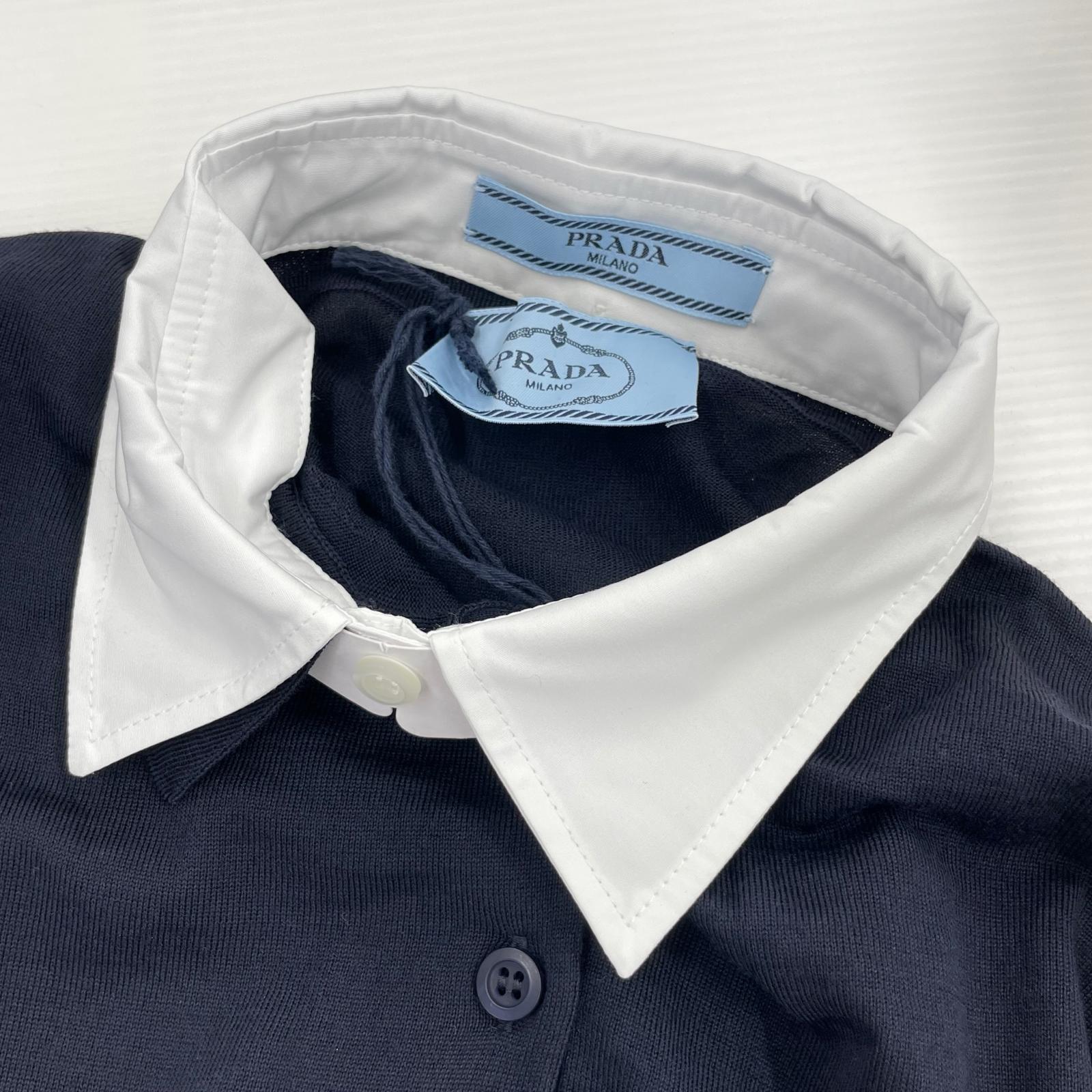 24AW Cleric Knit Polo Shirt 36 NVY