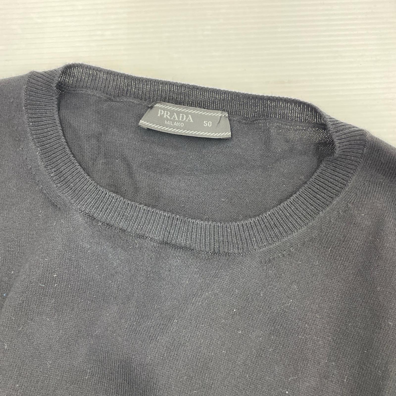 22AW Wool Crew Neck Knit 50 BLK