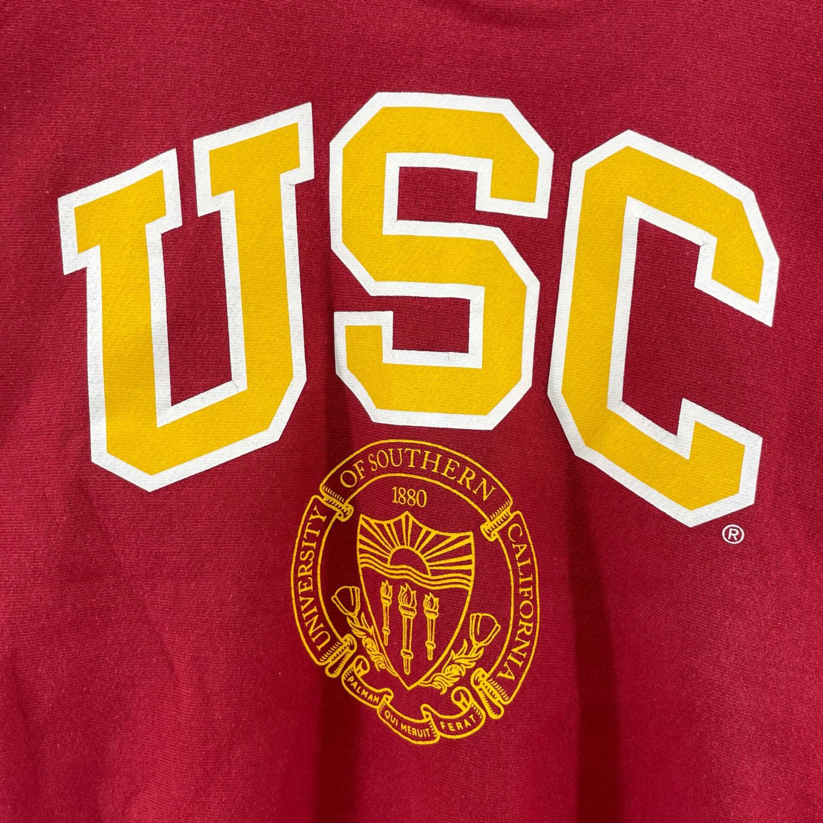 スウェット Champion リバースウィーブ USC USA製 赤 (M) M レッド