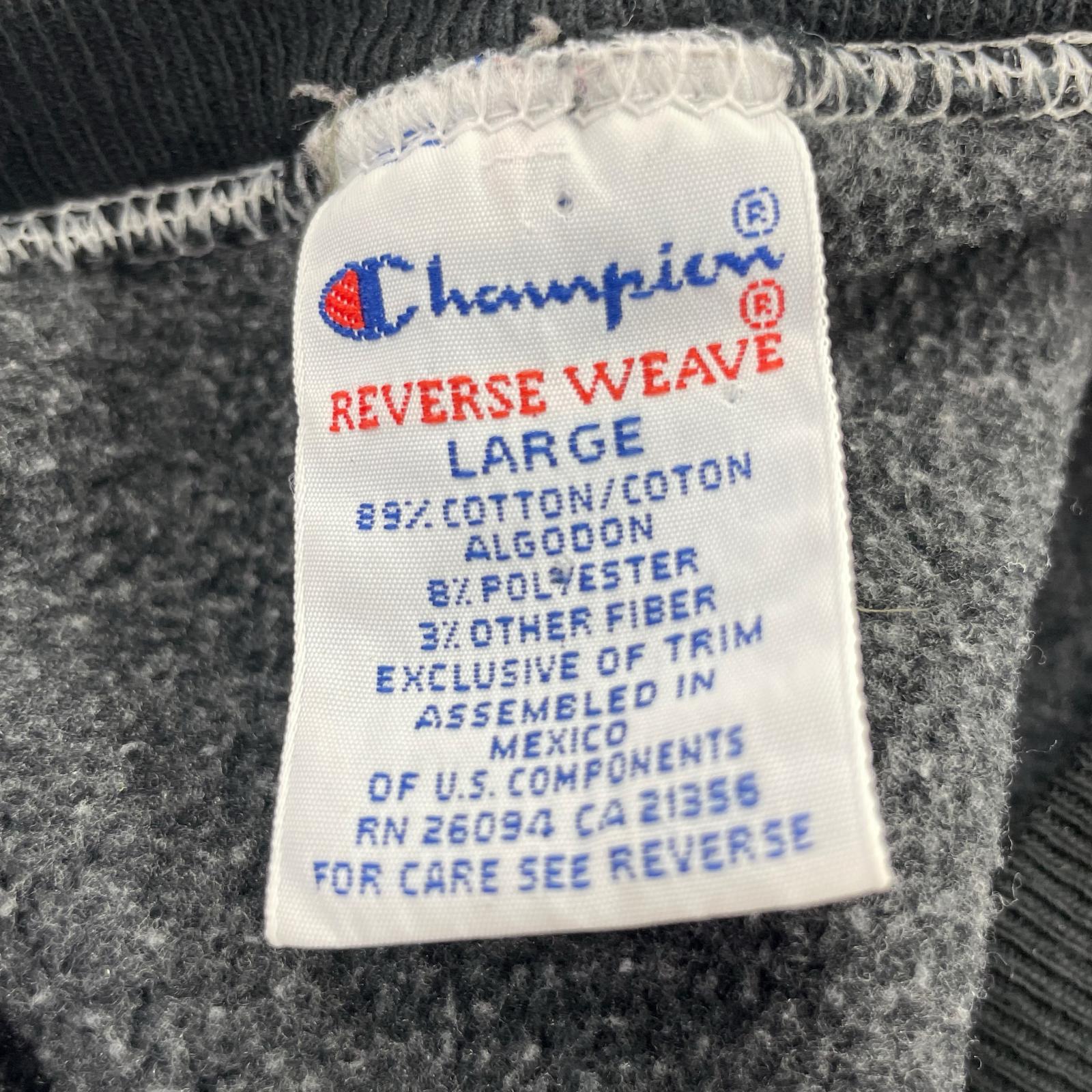 スウェット Champion リバースウィーブ カレッジロゴ 後染め (L) L ブラック