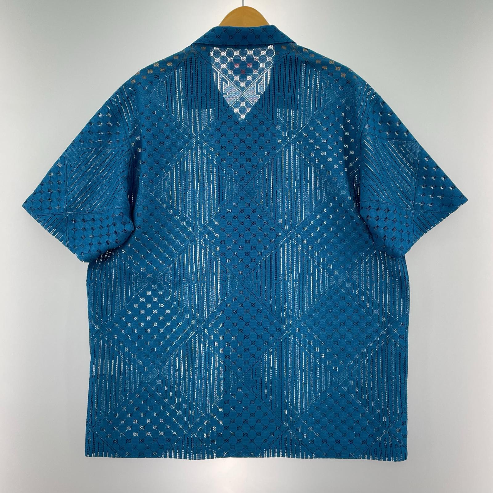 半袖シャツ 20aw lace shirts L L ブルー