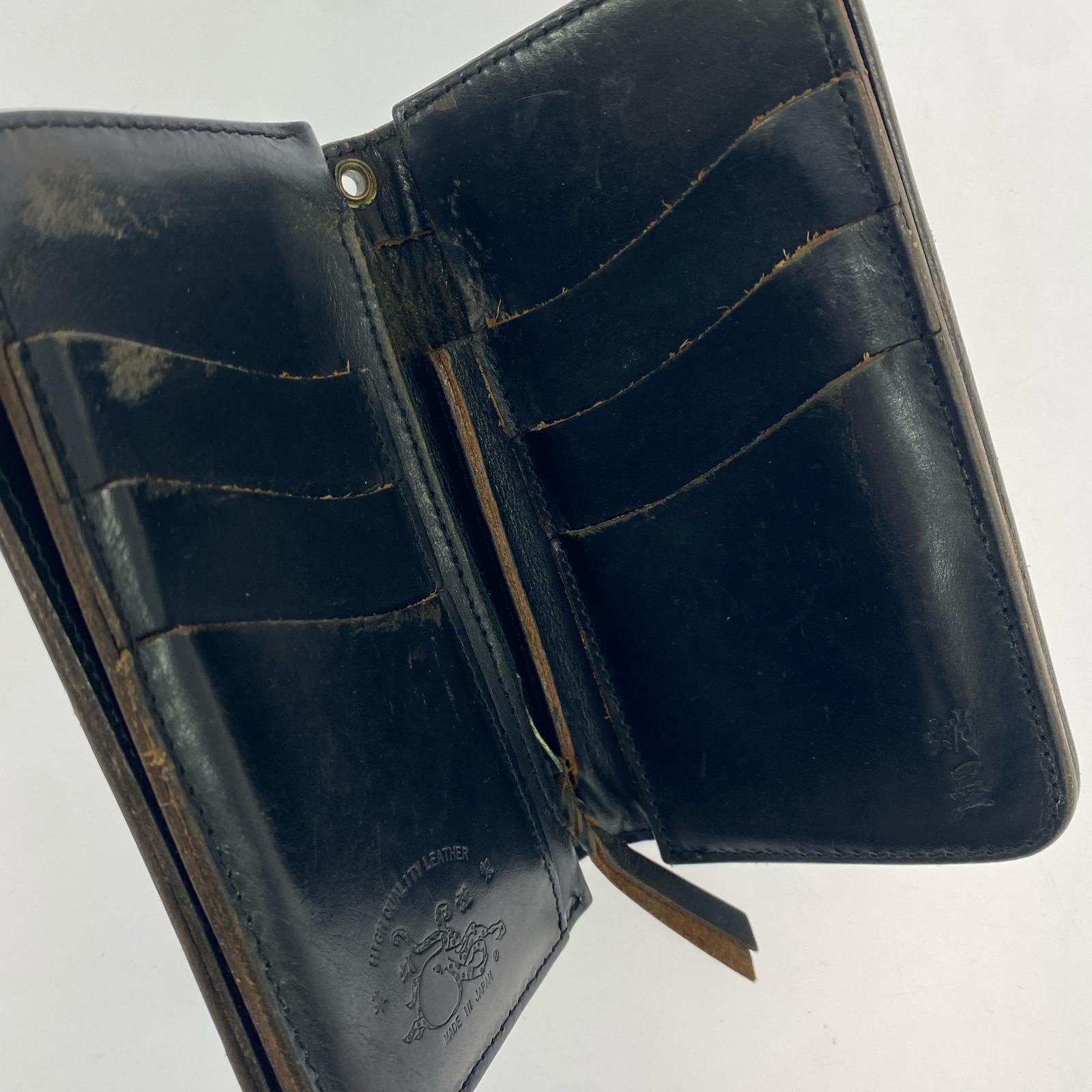 コンパクトウォレット 革蛸 レザー 蛸墨 黒 ブラック