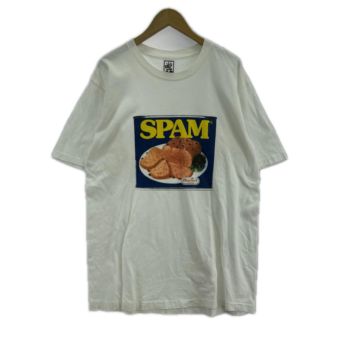 半袖Ｔシャツ 90s Savvyﾎﾞﾃﾞｨ SPAMﾌﾟﾘﾝﾄ USA製 L L ホワイト