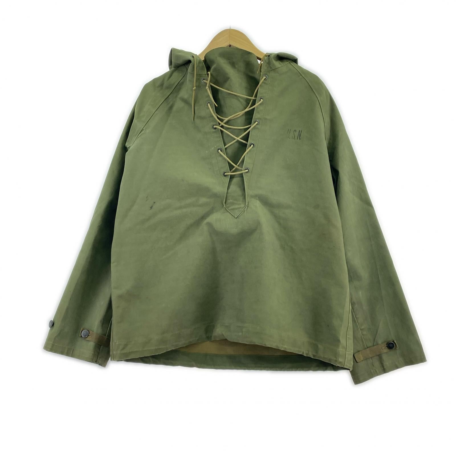 ミリタリージャケット 40s U.S.NAVY N-2 デッキレインコート S カーキ