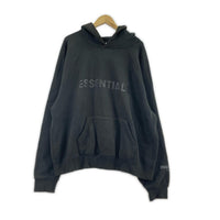パーカー ESSENTIALS FEAR OF GOD ラバーロゴ 黒 (M) M ブラック